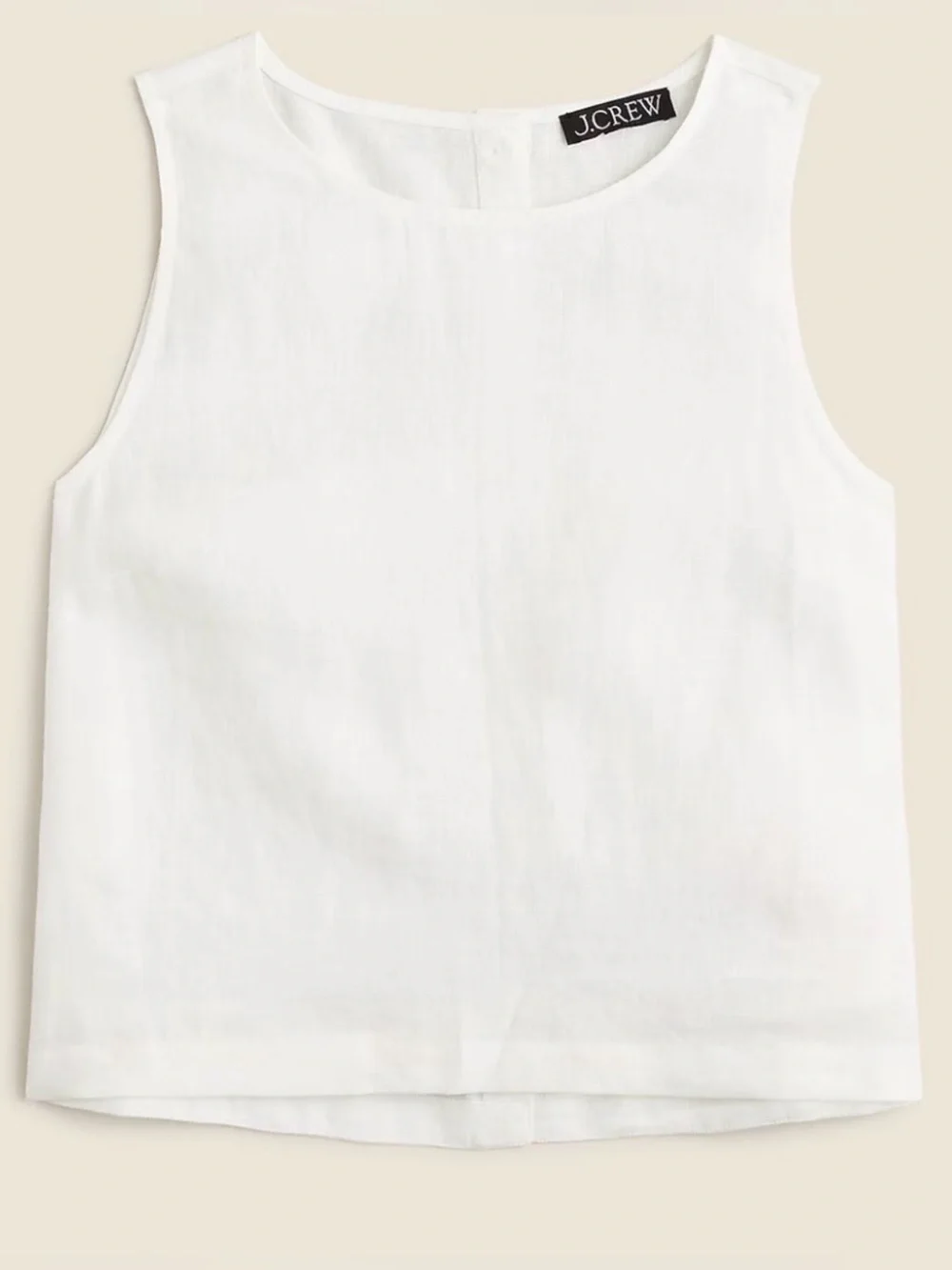 J.Crew Maxine Linen White Button-Back Top